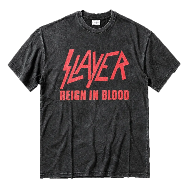 Метъл тениска Slayer с щампа отпред и отзад