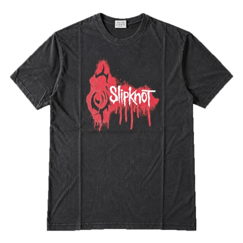 Метъл тениска Slipknot с щампа отпред и отзад
